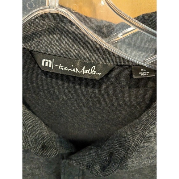 Travis Matthew Polo Shirt Adult Mens XL‎ Gray Short Sleeve Golf Monogram - Picture 4 of 4